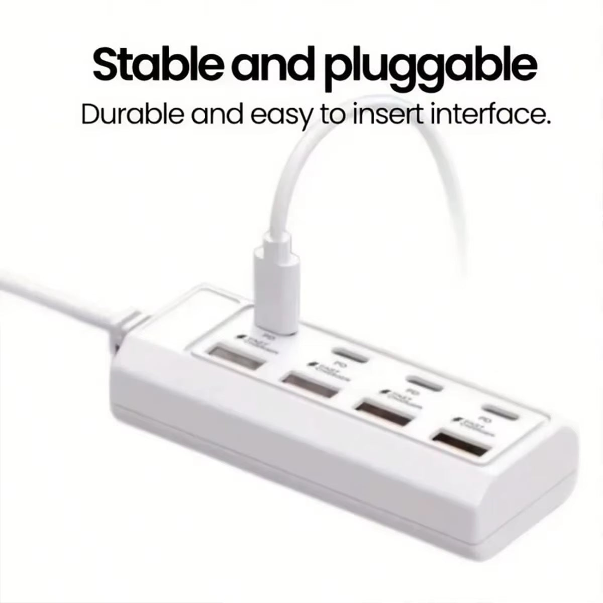 [8-Terminal Station Fast Charging USB Hub] Equipped with 4 USB and 4 PD Ports | 25W Fast Charging, Suitable for Computers