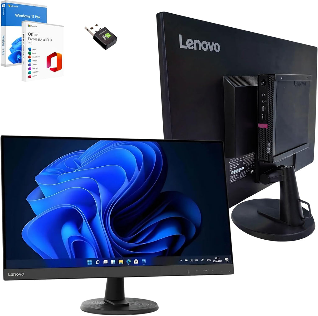 Lenovo Computer Completo Slim 27 Pollici I5 8500 16 GB Di RAM 1 Tera SSD Win 11 Pro Office 2021 Pro 36 Mesi Di Garanzia -S27