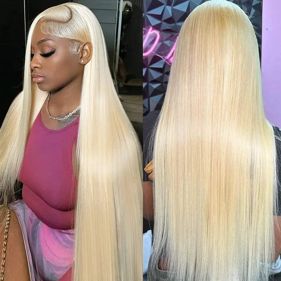 Dachic Hair 180% Density 13X6 HD Transparent 613 Blonde Straight Wigs 40 Inch Lace Frontal Hot Red Colored Human Hair Wigs 99J Burgundy Wig Brazilian Blonde Body Wave Wig 13X4 Lace Front Ginger Blonde Hair Wigs
