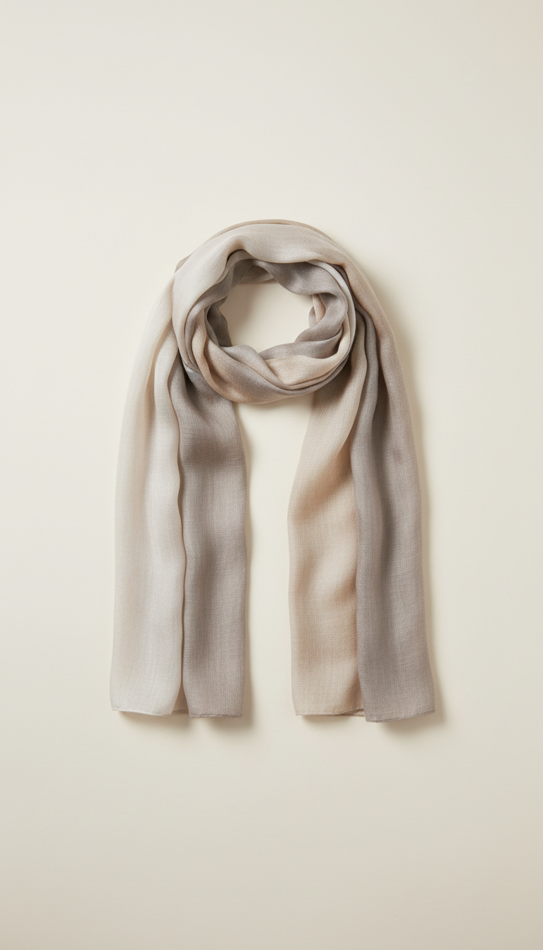 Silk Scarf in Champagne Linen Hue