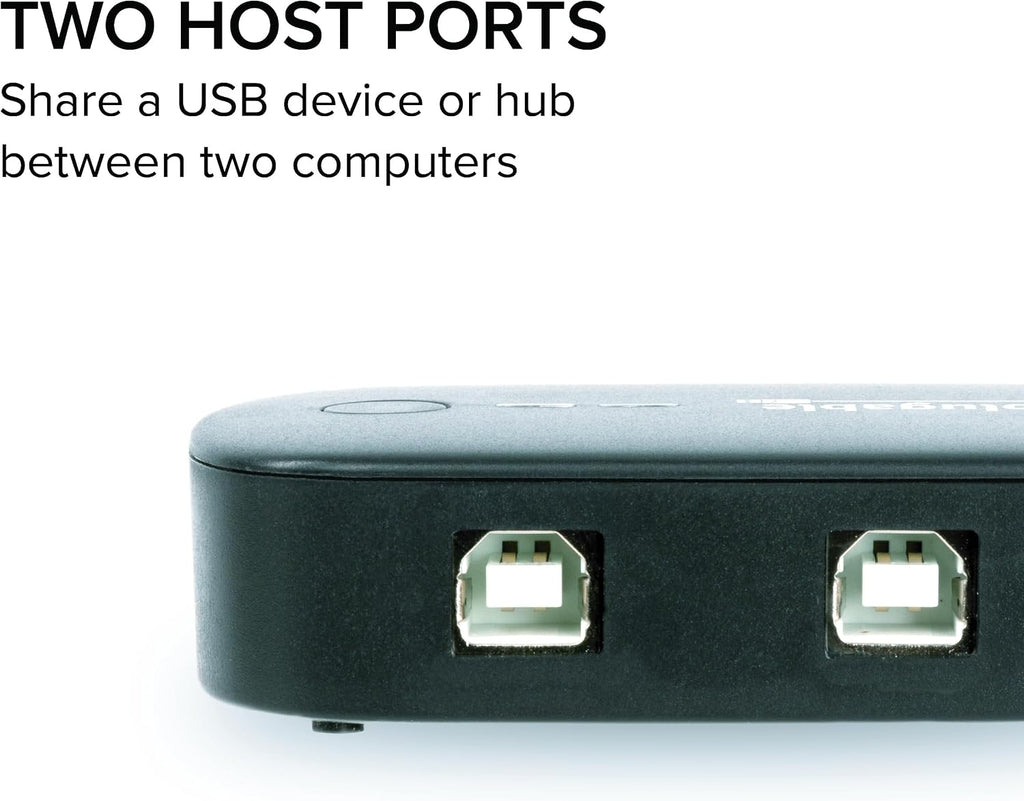 USB 2.0 Sharing Switch for One-Button USB Device Port Sharing between Two Computers (A/B Dual Computer Switch)
