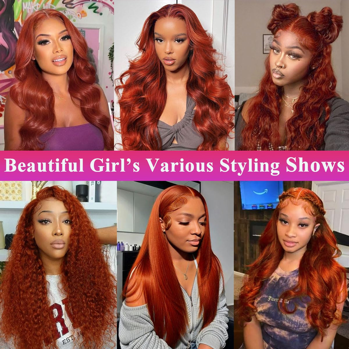 Reddish Brown Lace Front Wigs Human Hair Body Wave 200% Density Pre Plucked Auburn Brown Human Hair 13X6 Lace Front Wigs HD Transparent Lace Frontal Colored Wigs Human Hair for Women 24 Inch