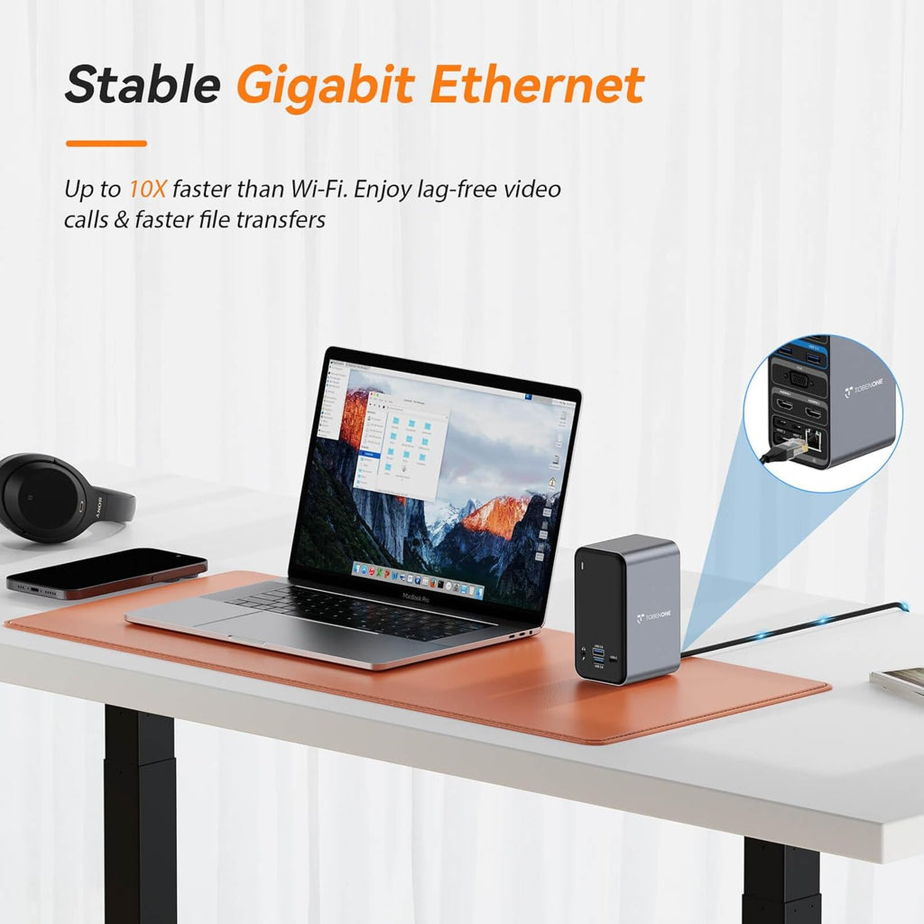 15-In-2 Macbook Pro Docking Station, Dual 4K Monitor, Plug & Play | 2 HDMI, VGA, PD 3.0, 7 USB, Ethernet, 3.5Mm Audio, Macbook Compatible, Compact, for Home Office & Professional Productivity