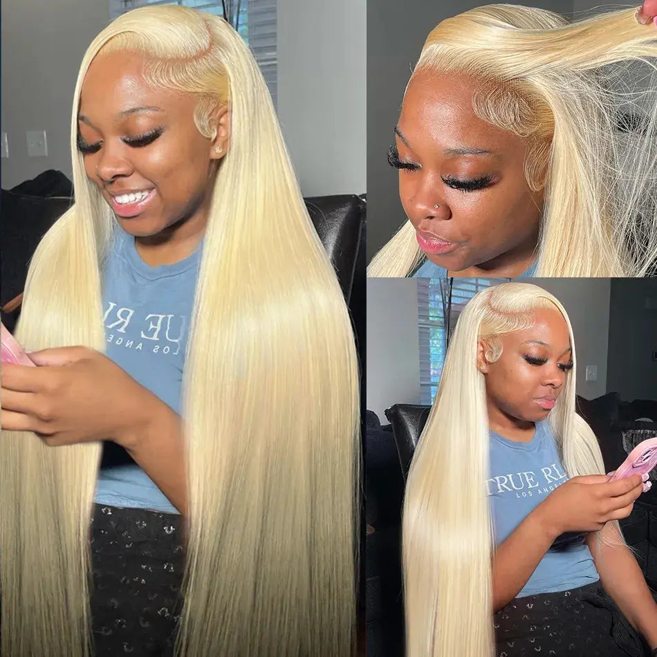 Dachic Hair 180% Density 13X6 HD Transparent 613 Blonde Straight Wigs 40 Inch Lace Frontal Hot Red Colored Human Hair Wigs 99J Burgundy Wig Brazilian Blonde Body Wave Wig 13X4 Lace Front Ginger Blonde Hair Wigs