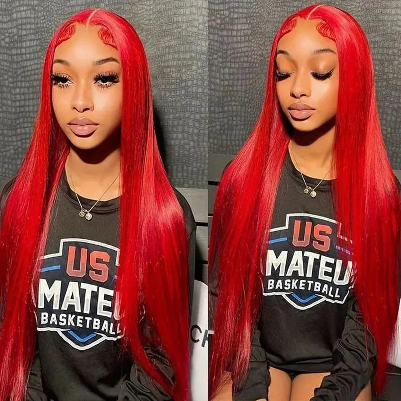 Dachic Hair 180% Density 13X6 HD Transparent 613 Blonde Straight Wigs 40 Inch Lace Frontal Hot Red Colored Human Hair Wigs 99J Burgundy Wig Brazilian Blonde Body Wave Wig 13X4 Lace Front Ginger Blonde Hair Wigs
