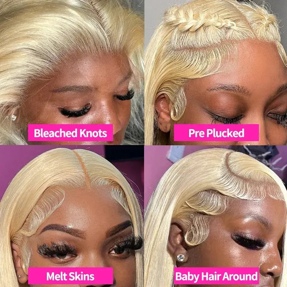 Dachic Hair 180% Density 13X6 HD Transparent 613 Blonde Straight Wigs 40 Inch Lace Frontal Hot Red Colored Human Hair Wigs 99J Burgundy Wig Brazilian Blonde Body Wave Wig 13X4 Lace Front Ginger Blonde Hair Wigs