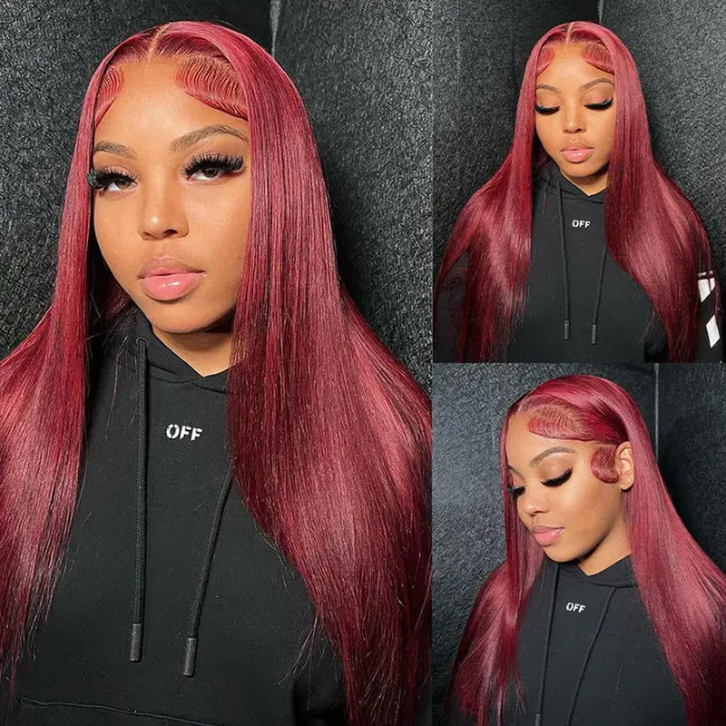 Dachic Hair 180% Density 13X6 HD Transparent 613 Blonde Straight Wigs 40 Inch Lace Frontal Hot Red Colored Human Hair Wigs 99J Burgundy Wig Brazilian Blonde Body Wave Wig 13X4 Lace Front Ginger Blonde Hair Wigs