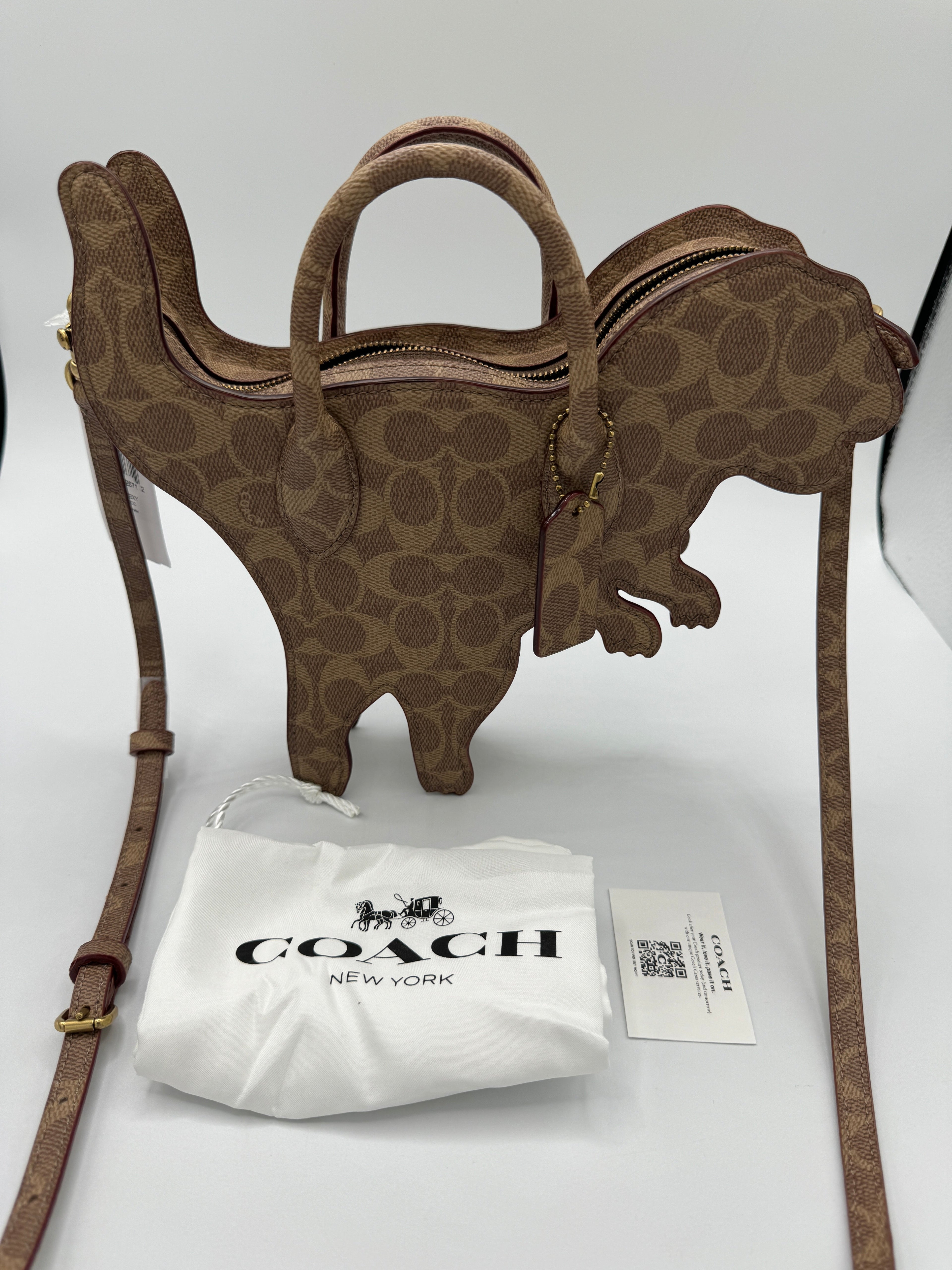 Coach Rexy Bag In Signature Canvas Imported With Keychain