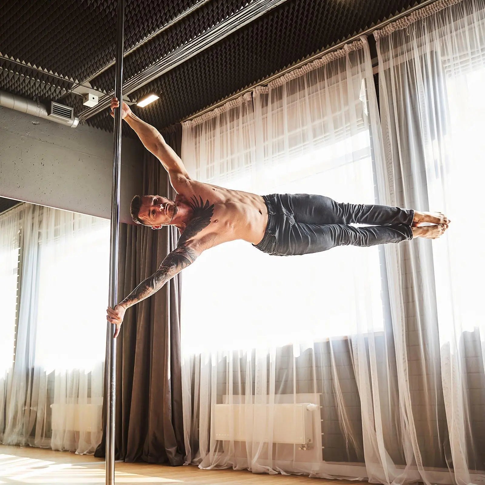 【Summerfinds】Vevor Professional Dancing Pole, , Spinning Static Dancing Pole Kit, Portable Removable Pole, 45Mm Heavy-Duty Stainless Steel Pole, Height Adjustable Fitness Pole, for Exercise Home Club Gym, Silver,Camping Essentials