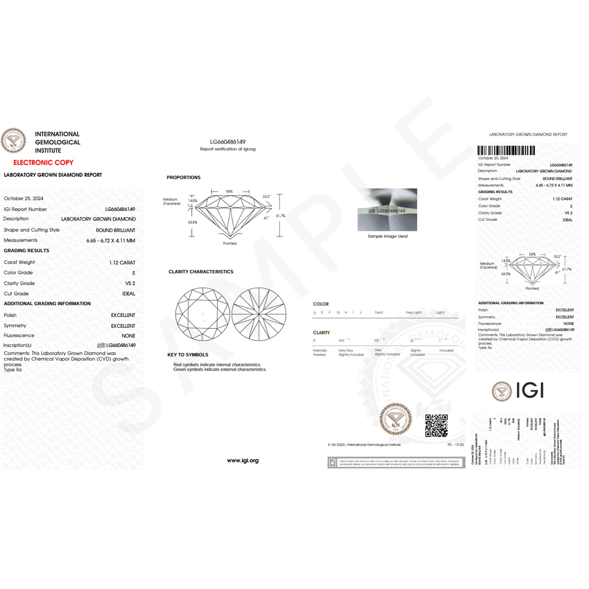 IGI Certified 4 Carat Round Lab Grown Diamond Statement Necklace
