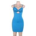 Sling Thin Glittering Chest Cup Knitted Sheath Dress Women Sexy Dress