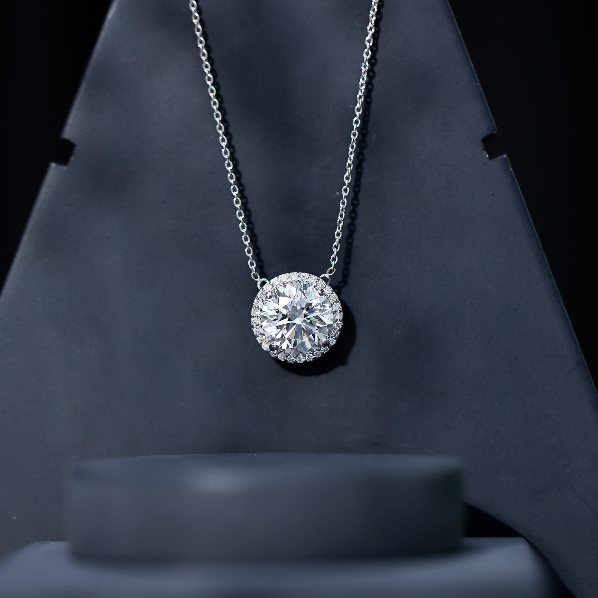 IGI Certified 4 Carat Round Lab Grown Diamond Statement Necklace