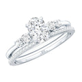Certified 0.75 Carat Oval Lab Grown Diamond Wedding Bridal Ring Set