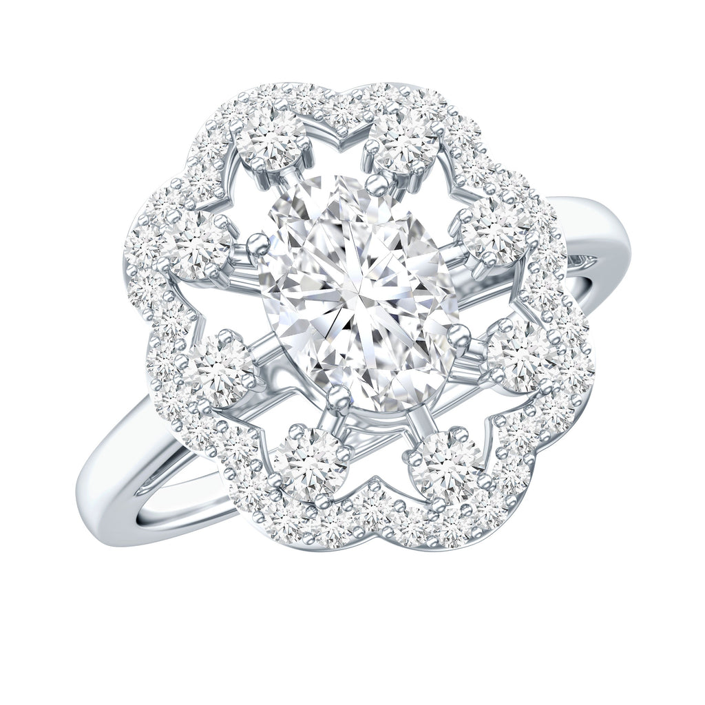 Certified Lab Grown Diamond Statement Engagement Ring