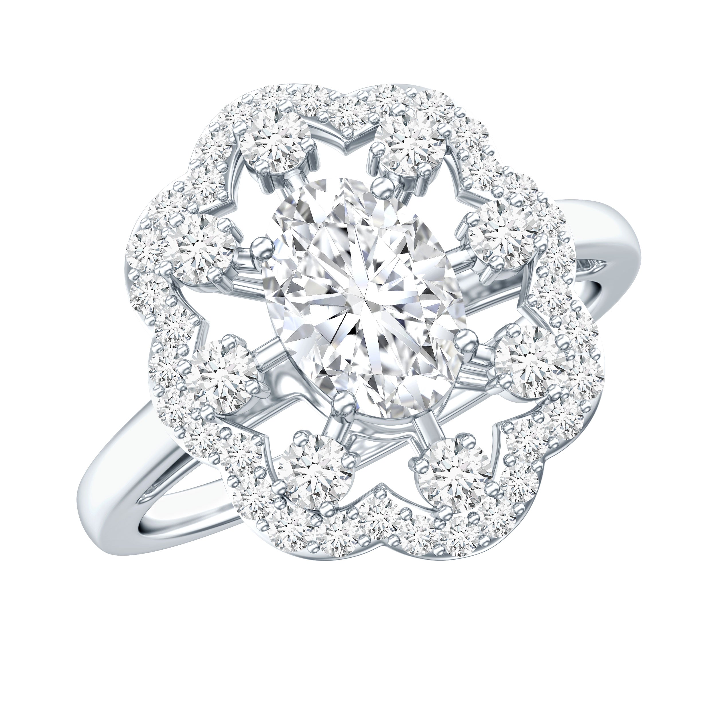 Certified Lab Grown Diamond Statement Engagement Ring