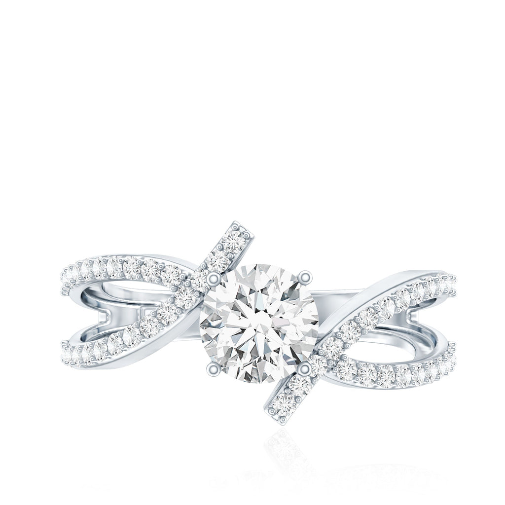 Certified Lab Grown Diamond Bypass Engagement Ring