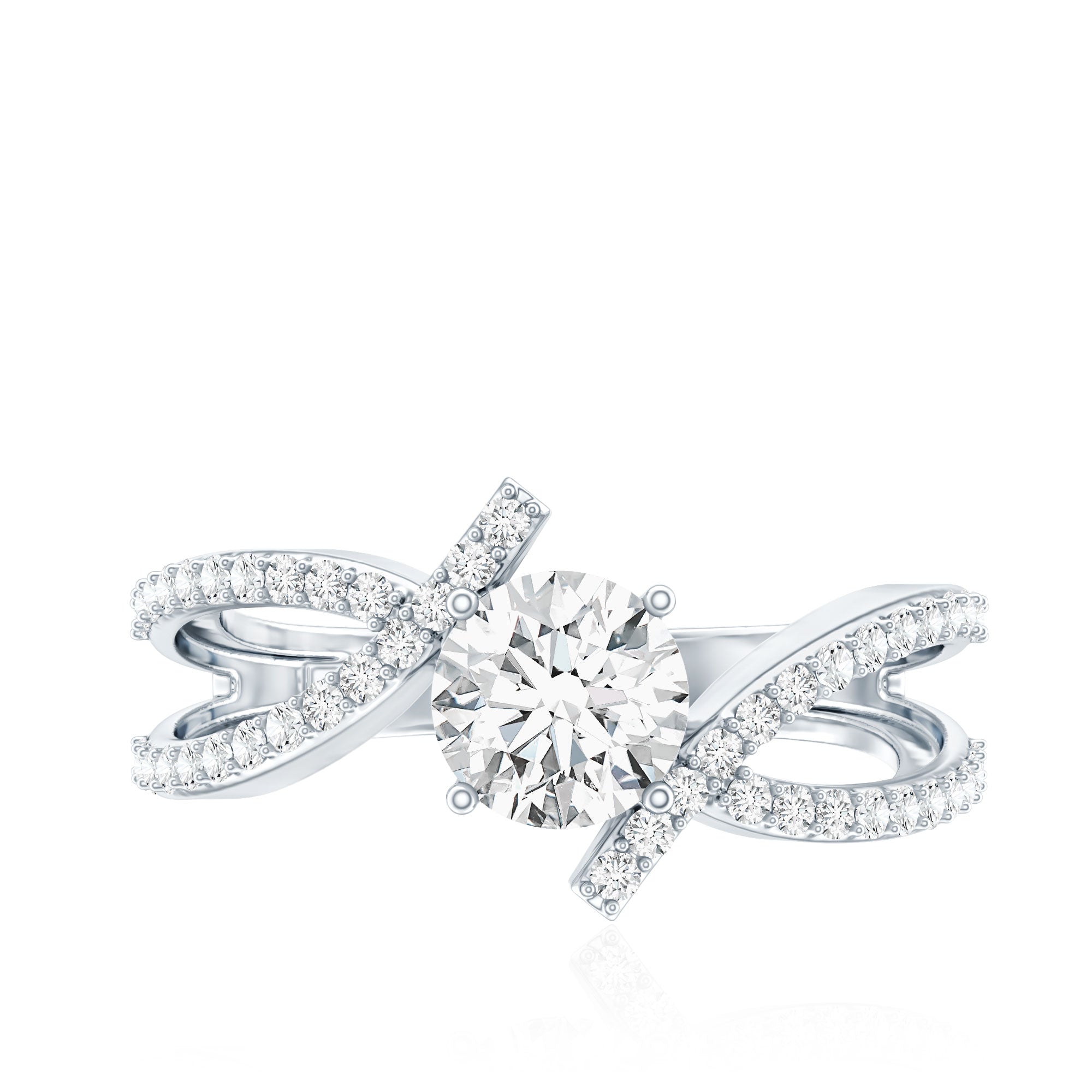Certified Lab Grown Diamond Bypass Engagement Ring