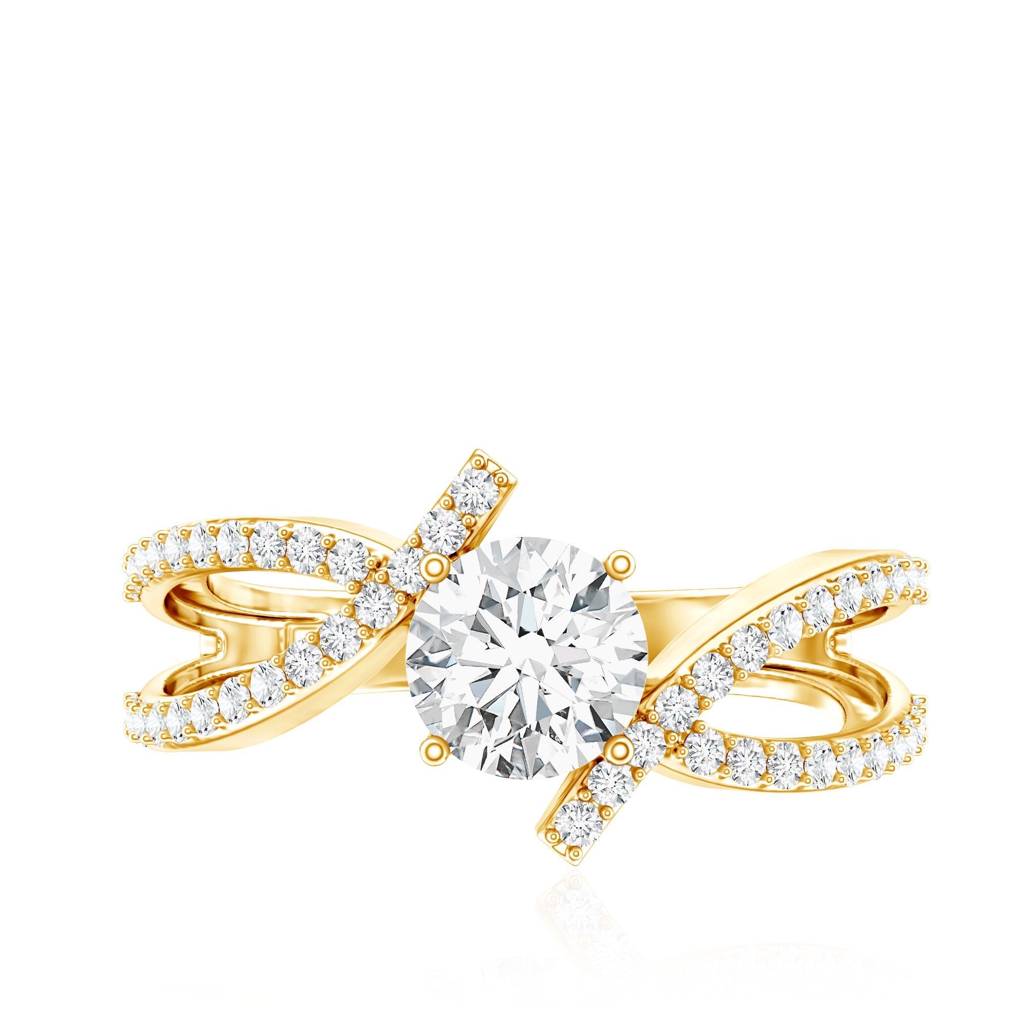 Certified Lab Grown Diamond Bypass Engagement Ring