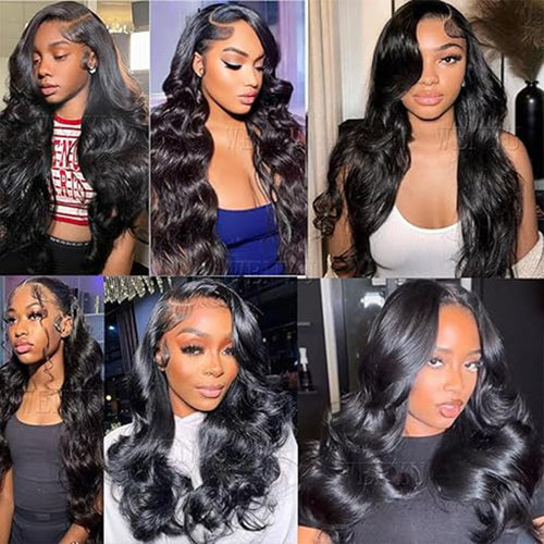 34 Inch 4X1 Lace Front Human Hair Wig Body Wave Glueless Wig Swiss Lace 1B Natural Black Color Brazilian Virgin Capelli Umani Pre Plucked with Baby Hair for Women