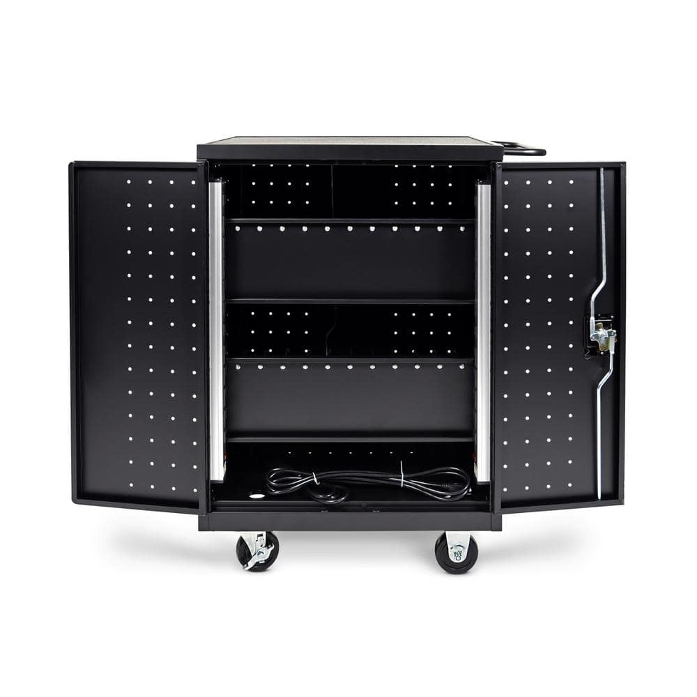 All Steel Mobile Charging Locker for 24 Laptops/Chromebooks in Black