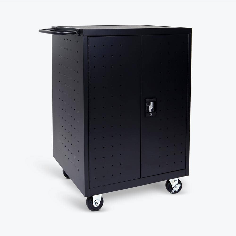 All Steel Mobile Charging Locker for 24 Laptops/Chromebooks in Black