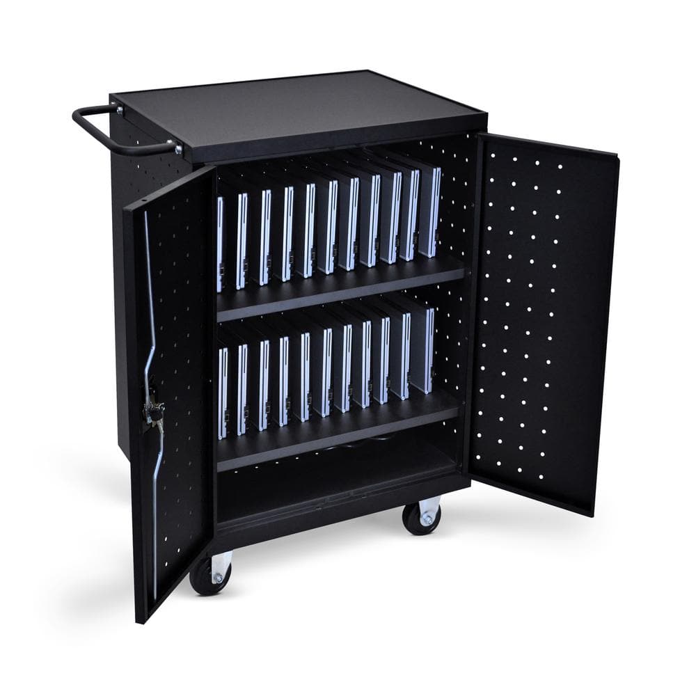 All Steel Mobile Charging Locker for 24 Laptops/Chromebooks in Black