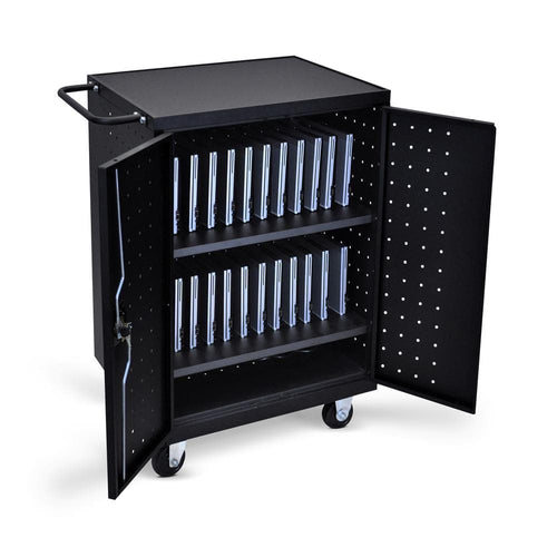 All Steel Mobile Charging Locker for 24 Laptops/Chromebooks in Black
