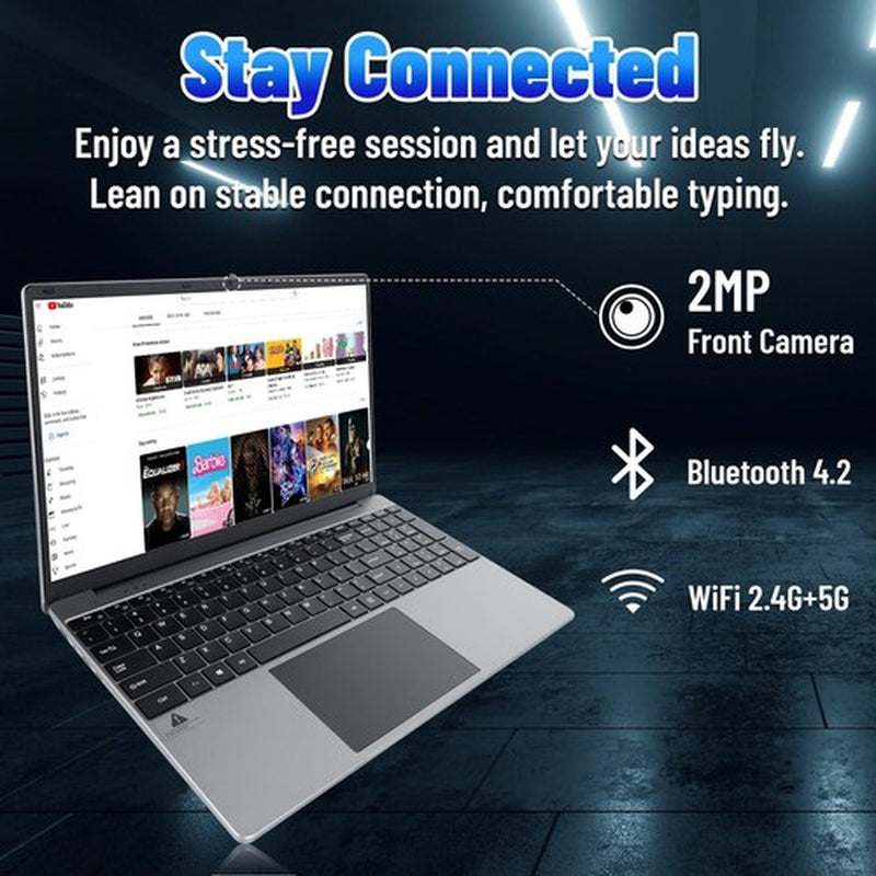 15.6 Inch Laptop 16GB+512GB Windows 11 Computers Support Wifi, Bluetooth USB-C