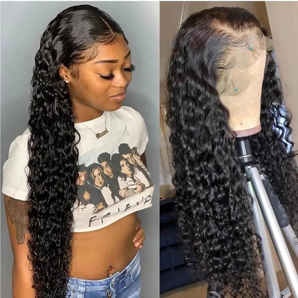 Bling Hair 36Inch 38Inch Deep Wave 13X6 Lace Frontal Wig Deep Curly Human Hair Wigs for Women Brazilian 13X4 Water Wave Lace Front Wig Pre Plucked Brazilian 13X6 Deep Wave Lace Front Wig Pre Plucked Lace Frontal Wig Backtoschool