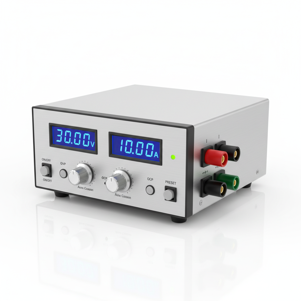 0-30V 0-10A DC Power Supply with 4-Digit Display, for Repairing Phones, Computers Adjustable Regulated Bench Lab Power