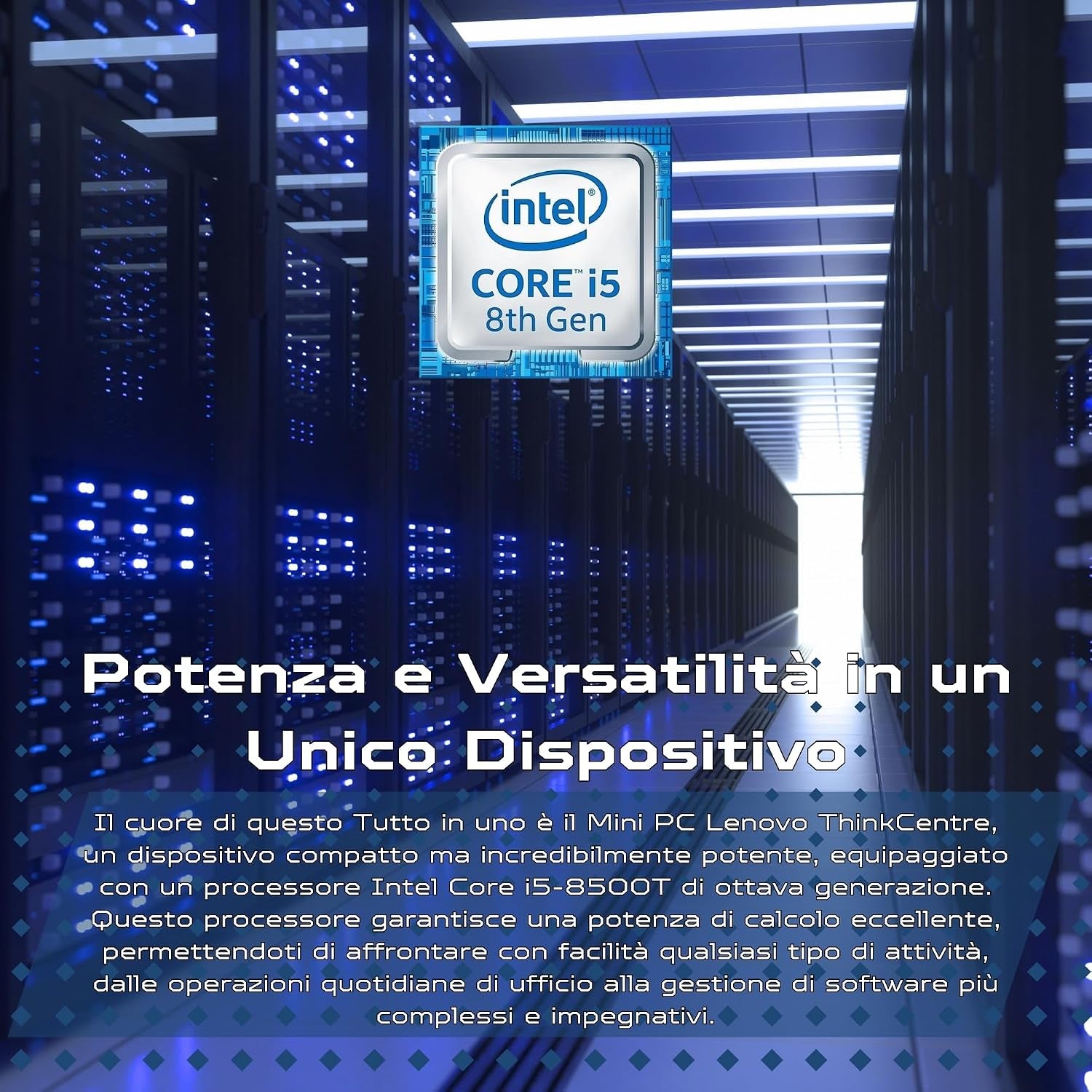 Lenovo Computer Completo Slim 27 Pollici I5 8500 16 GB Di RAM 1 Tera SSD Win 11 Pro Office 2021 Pro 36 Mesi Di Garanzia -S27