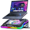 Laptop Cooling Stand Gaming RGB Cooler for 15-19 Inch Heavy Laptop | Gamer PC Computers Partner Fan with Full RGB Lights, 1 Big Powerful Fan Pull up Stand Heat Dissipation