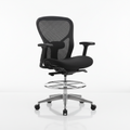 Prominent Ergonomic Stool, Footring, Office Desk Chair, Black | Ergonomic Standing Desk Chair with Footring, Seat Slider, Adjustable Arms, Dynamic Workstation Seating for Active Work