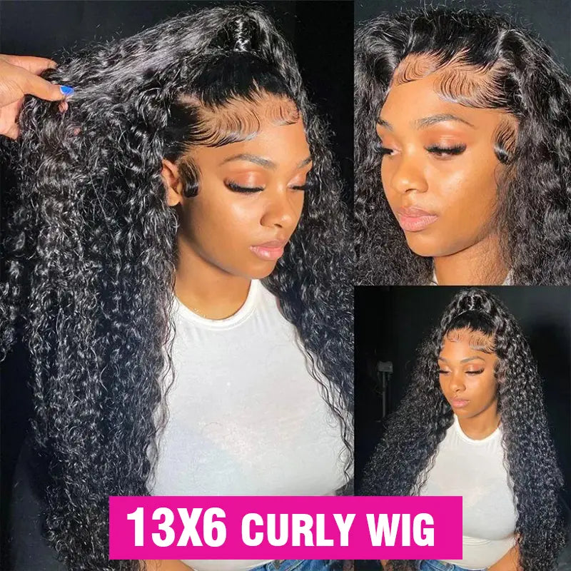 Bling Hair 36Inch 38Inch Deep Wave 13X6 Lace Frontal Wig Deep Curly Human Hair Wigs for Women Brazilian 13X4 Water Wave Lace Front Wig Pre Plucked Brazilian 13X6 Deep Wave Lace Front Wig Pre Plucked Lace Frontal Wig Backtoschool